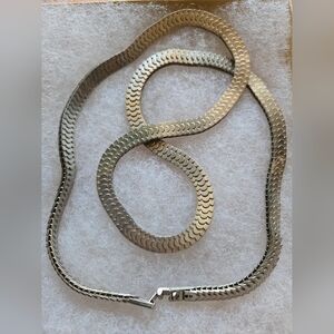 Silver Herringbone Necklace